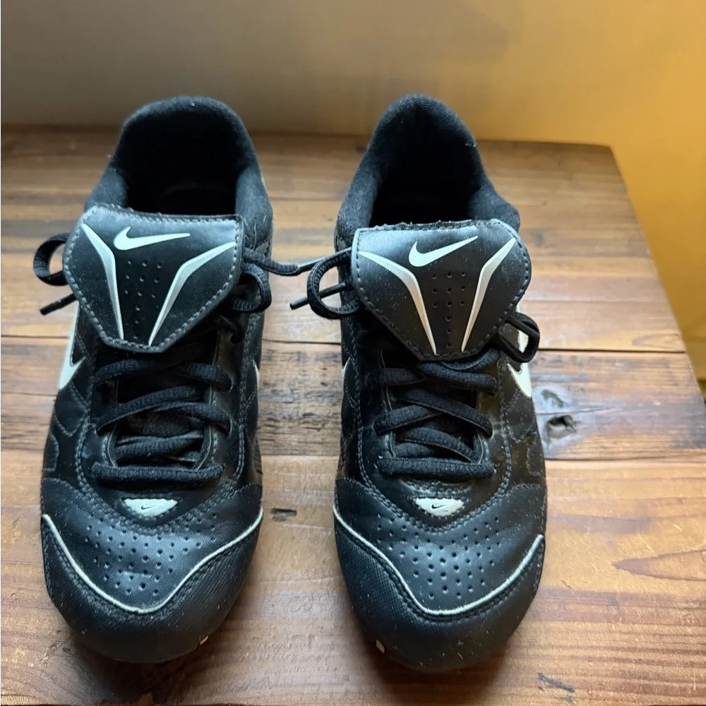 Kids Nike Black and White Cleats